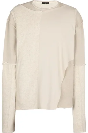 Balmain Stickade tröjor & koftor, Herr, L, Bomull, Långärmad multi-material T-shirt