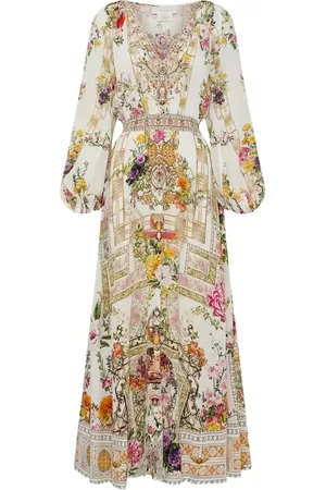 Camilla Klänning, Dam, S, Silkesklänning med blommor