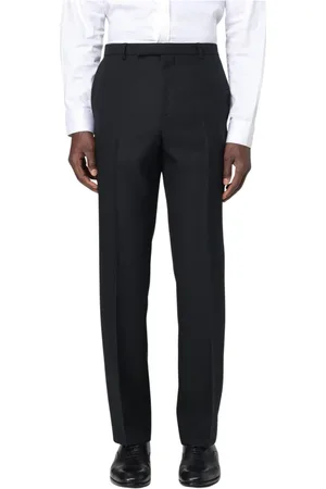 Gucci Byxor, Herr, M, Svarta Straight-Leg Byxor med Bältesöglor