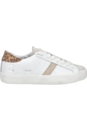 D.A.T.E. Skor, Dam, 38 EU, Läder, Vita lädersneakers med beige mocka