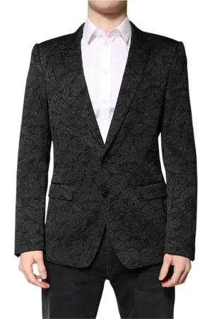 Dolce & Gabbana Kostym, Herr, L, Polyester, Elegant Brokad Blazer med Slim Fit