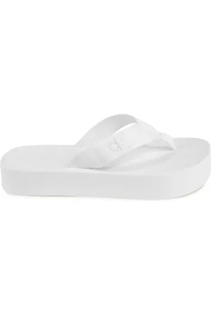 Calvin Klein Skor, Dam, 40 EU, Polyester, Vit Polyester Flip Flops Stil Komfort