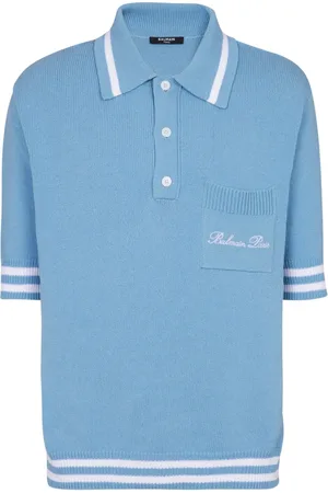 Balmain Topp, Herr, M, Bomull, Ull polotröja med signaturbroderi