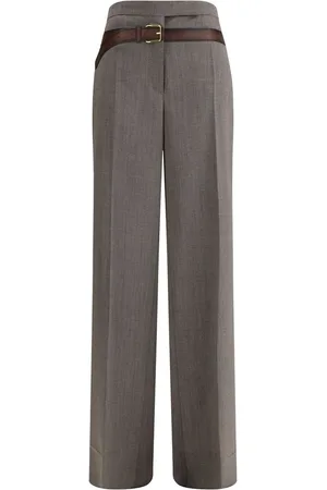 Prada Byxor, Dam, L, Ull Straight Byxor med Eyelet Stängning
