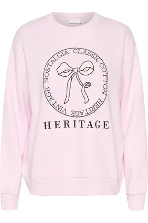 Kaffe Sweatshirts & Hoodies, Dam, S, Bomull, Tryckt Sweatshirt med Rund Hals