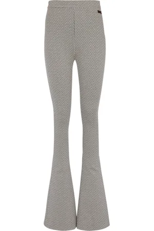 Balmain Byxor, Dam, M, Polyester, Utsvängda Jacquard-byxor med Monogram