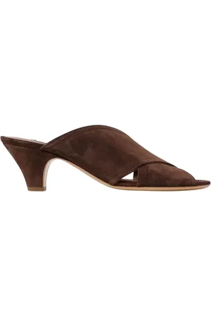 Casadei Skor, Dam, 39 EU, Mocka, Elegant Mocka Häl Sandaler Kvinna