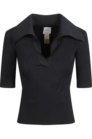 Patou Topp, Dam, M, Blå Ribb Polo T-shirts och Polos