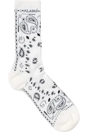 Alanui Underkläder, Herr, ONE Size, Bomull, Stiliga Paisley Crew Socks