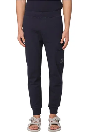 C.P. Company Byxor, Herr, XL, Bomull, Svarta Regular Fit Sweatpants Stiligt Komfort