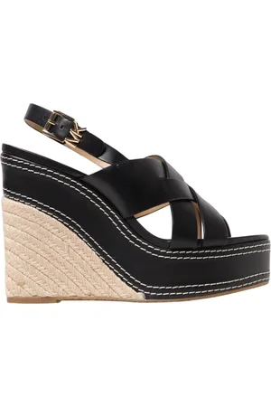 Michael Kors Skor, Dam, 36 EU, Läder, Svarta Plattform Kilklack Sandaler