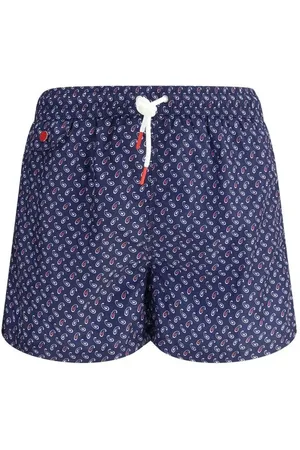 Kiton Badkläder, Herr, M, Logoed Badshorts med Droppeffekt Mönster