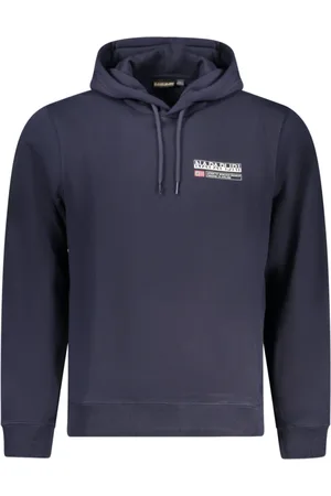 Napapijri Sweatshirts & Hoodies, Herr, M, Blå Hoodie med Logotyptryck