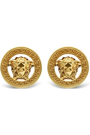 VERSACE Accessoarer, Dam, ONE Size, Polerad Guldton Stud Örhängen Par