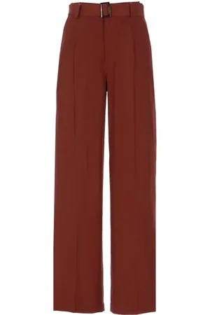 Woolrich Byxor, Dam, W25, Linne, Röda linne viskosbyxor för kvinnor