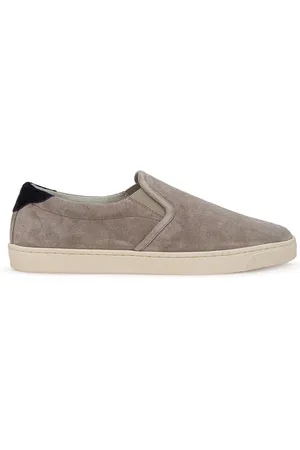 Brunello Cucinelli Skor, Herr, 44 EU, Läder, Grå Läder Sneaker Klassisk Stil