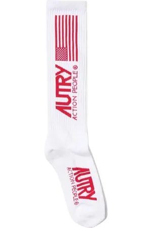 Autry Underkläder, Herr, L, Bomull, Lyxiga Jacquard Logo Herrstrumpor