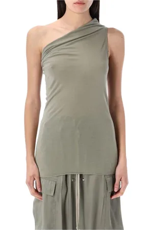 Rick Owens Topp, Dam, S, Rayon, Sand Draperad One-Shoulder Topp
