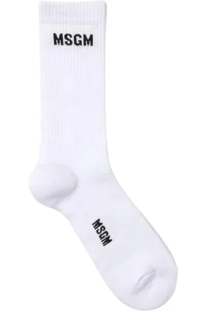 Msgm Underkläder, Herr, ONE Size, Lyxiga Vita Logosockor