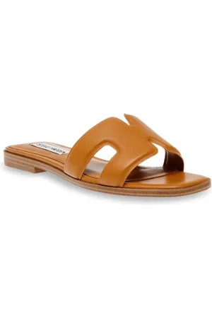 Steve Madden Skor, Dam, 38 EU, Läder, Tidlösa Svarta Lädersandaler
