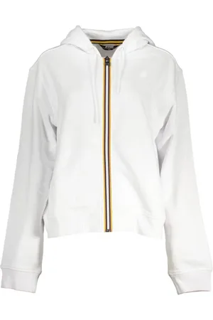 K-Way Sweatshirts & Hoodies, Dam, M, Vit Huvtröja med Dragkedja