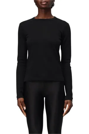 Helmut Lang Topp, Dam, M, Bomull, Svart Figursydd Topp Minimalistisk Design