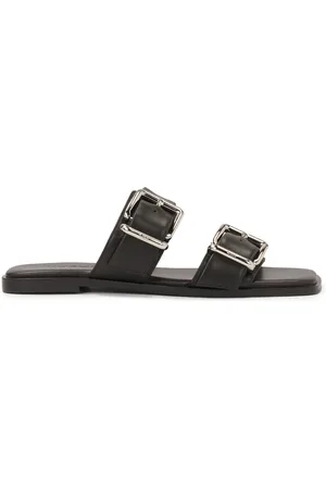 Kazar Skor, Dam, 40 EU, Läder, Läder flip-flops med breda remmar