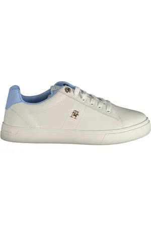 Tommy Hilfiger Skor, Dam, 37 EU, Polyester, Blå Polyester Sneakers med Kontrastdetaljer