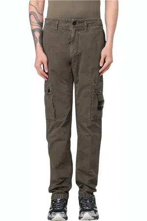 Stone Island Byxor, Herr, W33, Blå Straight Leg Cargo Byxor