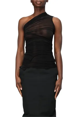 Rick Owens Topp, Dam, M, Svart Asymmetrisk Lagers Top