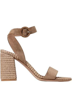 Gianvito Rossi Skor, Dam, 37 1/2 EU, Mocka, Kamel Mocka Klack Sandaler