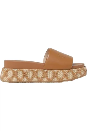 Liu Jo Skor, Dam, 38 EU, Läder, Raffia Platform Slide Sandaler