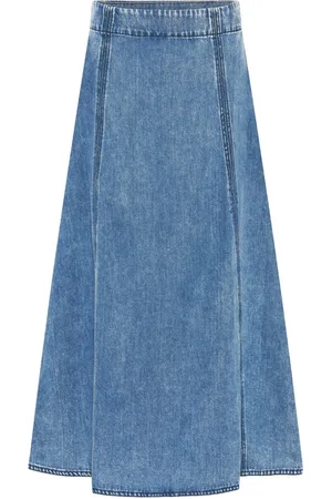 Bruuns Bazaar Kjol, Dam, XL, Denim, Högmidjat A-linje denimkjol