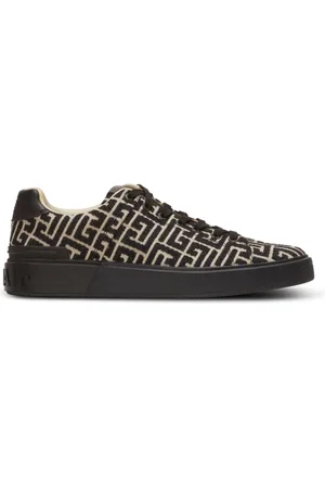 Balmain Skor, Herr, 43 EU, Bomull, B-Court tränare med jacquard monogram