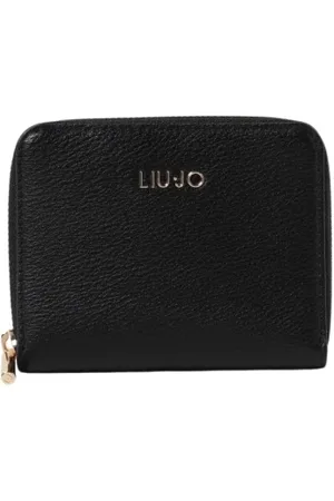 Liu Jo Accessoarer, Dam, ONE Size, Läder, Svart läder dragkedja plånbok