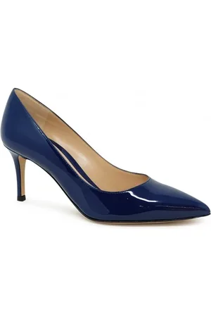 Gianvito Rossi Skor, Dam, 37 EU, Läder, Marinblå Patent Pumps Ss24