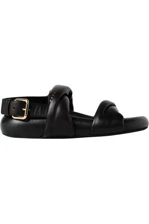 Marni Skor, Dam, 38 EU, Läder, Svarta Läderhögklackade Sandaler