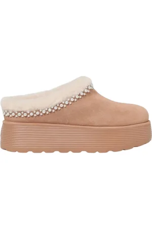 Stuart Weitzman Skor, Dam, 40 EU, Mocka, Shearling Platform Träsko i