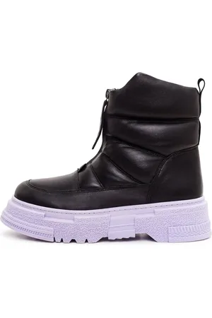 CESARE GASPARI Skor, Dam, 37 EU, Läder, Chunky Quiltade Ankelboots - Svart