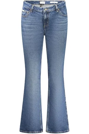 Guess Jeans, Dam, W26 L32, Blå Bootcut Jeans med Tvättad Effekt