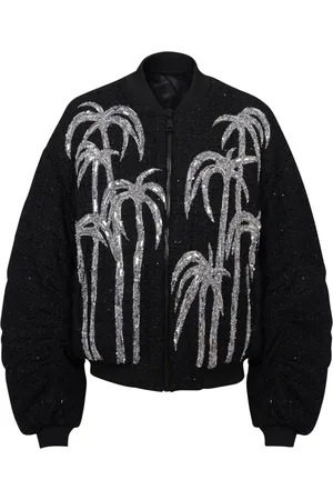 Balmain Jacka, Herr, L, Tweed, Tweed bomberjacka med palmträdsbroderi