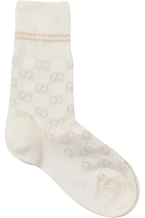 Gucci Underkläder, Herr, M, Mönstrade Crew Socks Gul Kräm