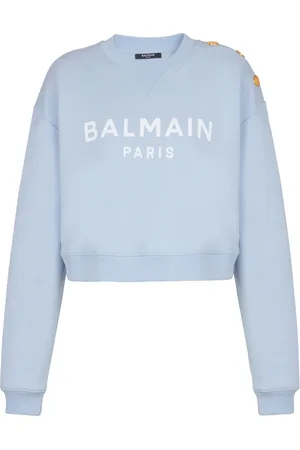 Balmain Sweatshirts & Hoodies, Dam, XS, Bomull, Tryckt Paris sweatshirt