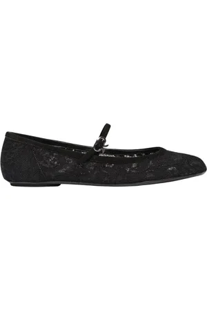 Gianvito Rossi Skor, Dam, 38 EU, Mocka, Svart Spets Ballerina Flats Spänne