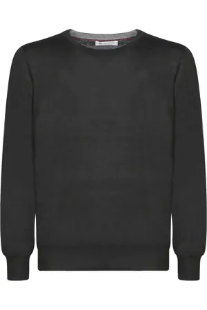 Brunello Cucinelli Stickade tröjor & koftor, Herr, L, Kashmir, Svart Stickat för Män Aw24