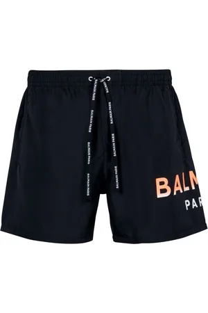 Balmain Badkläder, Herr, 3Xl, Läder, Svarta Logo-Print Badshorts