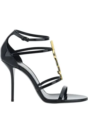 Saint Laurent Skor, Dam, 40 EU, Läder, Cassandra Sandaler med YSL-logotyp