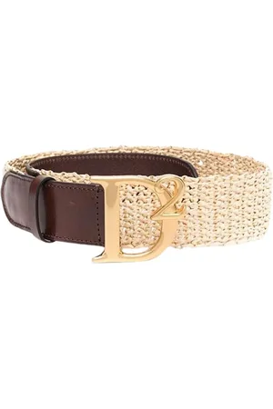 Dsquared2 Accessoarer, Dam, 85 CM, Läder, Logo Buckle Bi-Material Bälte
