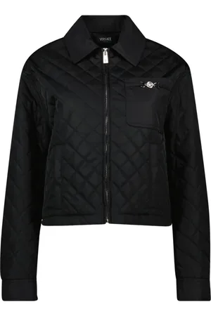 VERSACE Jacka, Dam, 2Xs, Quiltad Diamantjacka Svart