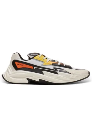 Balmain Skor, Herr, 45 EU, Läder, Löp-Roe läder och nylon sneakers